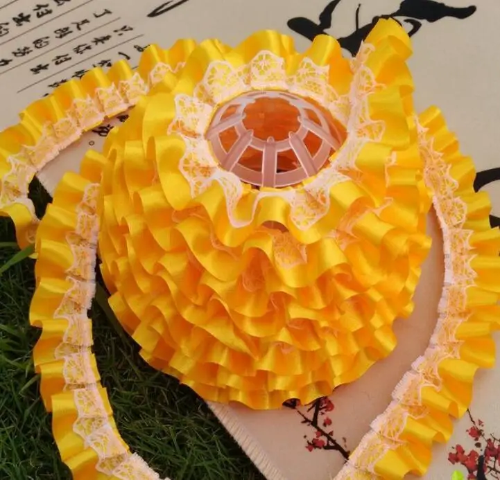 1 м из тюля с кружевной отделкой Цвета: желтый оранжевый ткани 2 5 см украшение