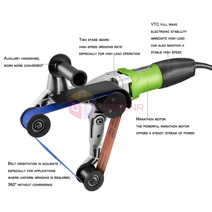 110V/220V труба ленточные шлифовальные машины для чистки Нержавеющая сталь трубка