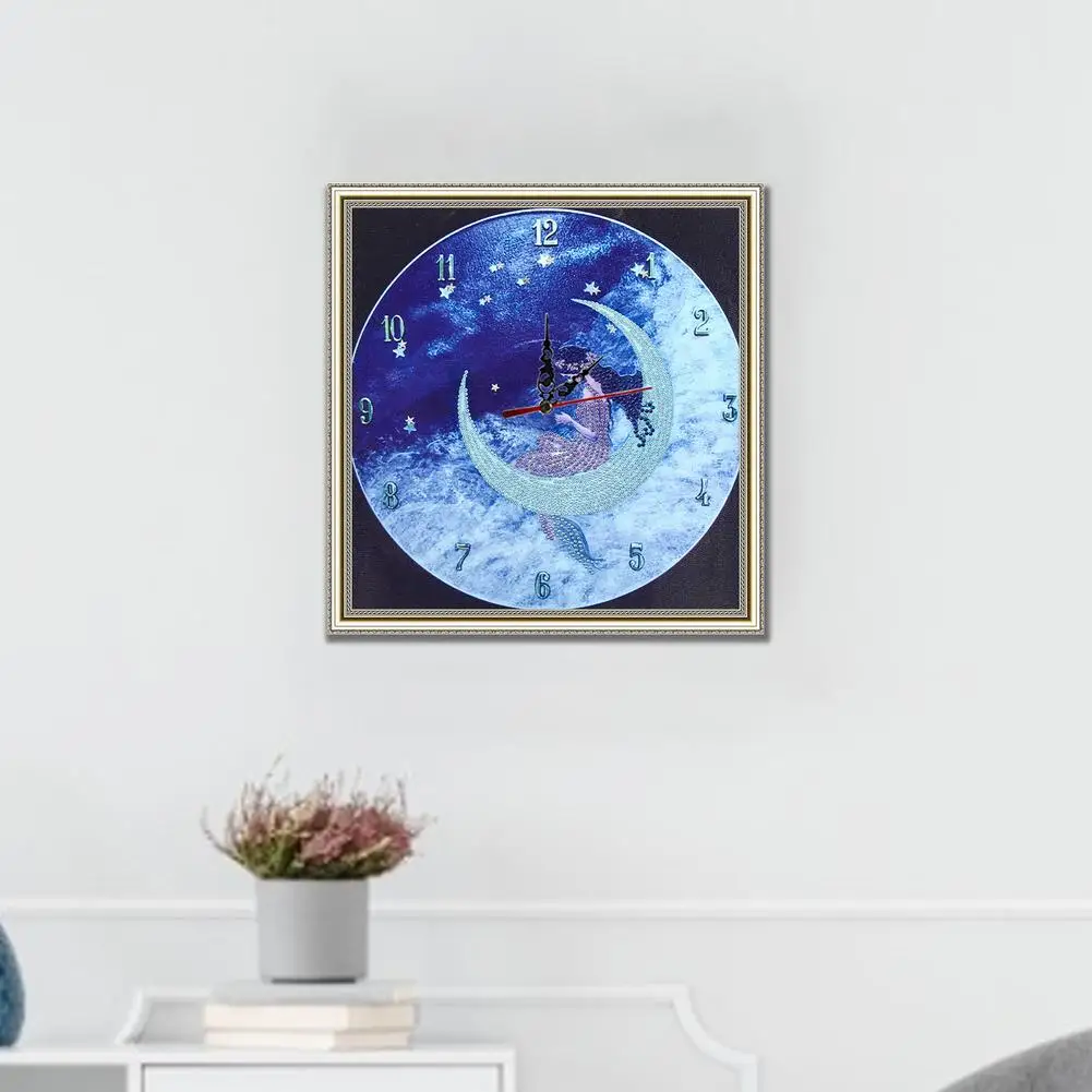 

5D DIY Diamond Painting Color Clock Kits Wall Watch Square Canvas Wall Home Decoration 35*35cm