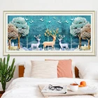 Алмазная 5d-картина сделай сам с животными, оленем, вышивка крестиком, алмазная вышивка, пейзаж, дерево, домашний декор, настенная паста, подарок на день рождения