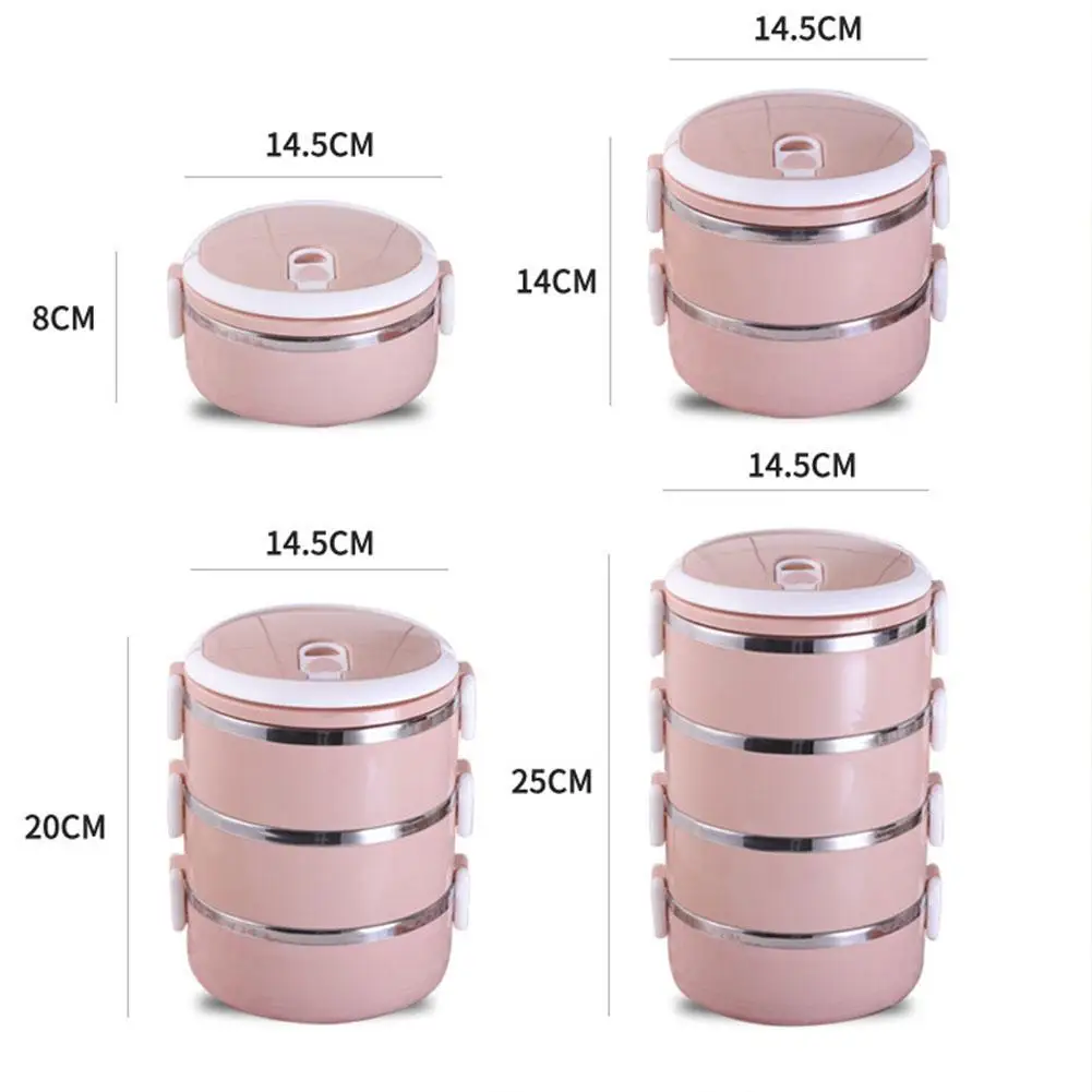 

Steel Lunch Box Eco Friendly Plastic Thermal Food Container School Portable Box Lunch Office Bento For Kids Box Lunch O8Z4