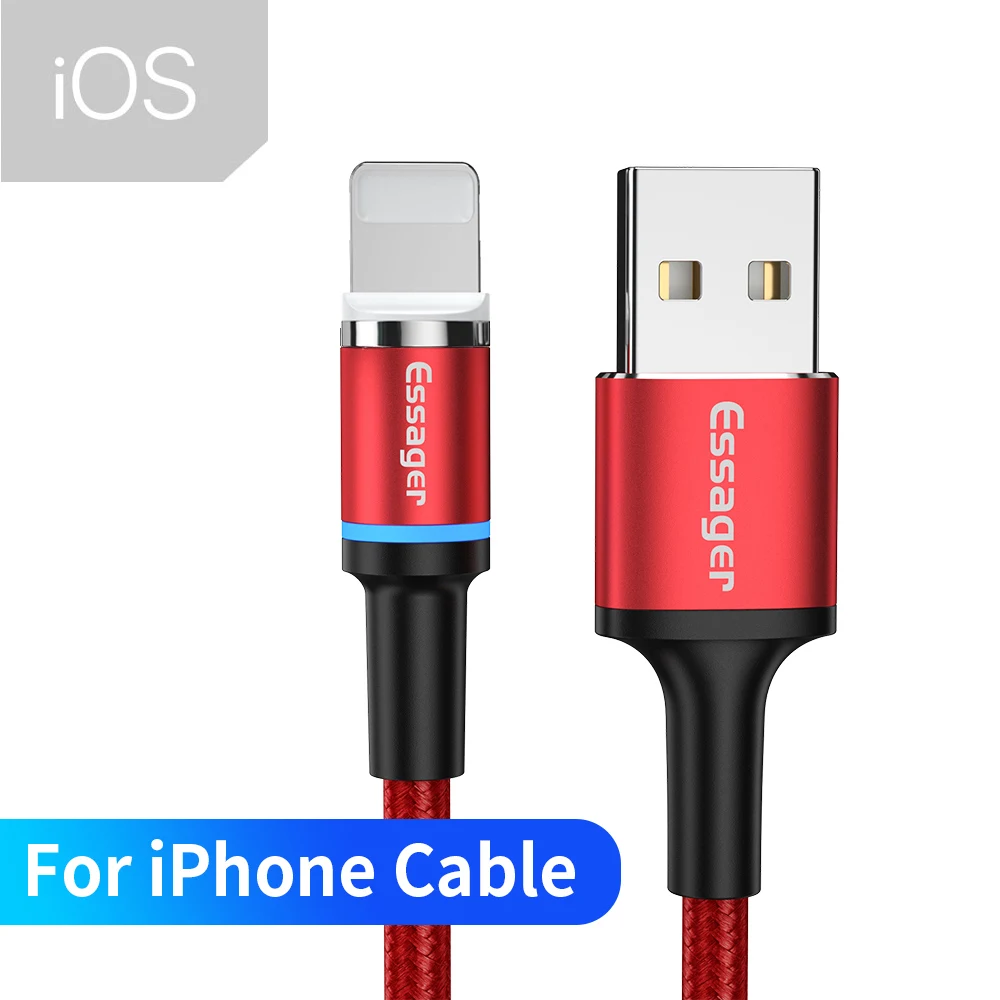Red iOS Cable Магнитный кабель Micro USB type C для iPhone samsung Android Быстрая зарядка usb type C кабель 3 м type-C шнур Магнитный адаптер зарядного устройства - Цвет: Red iOS Cable