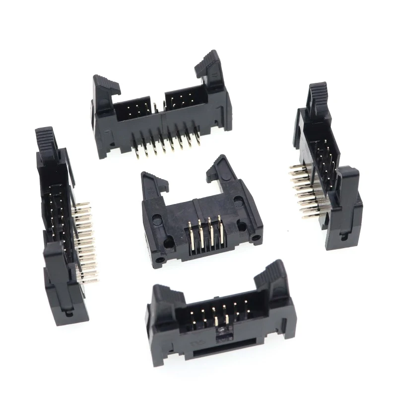 

10pcs DC2 2.54mm Pitch Straight / Right angle Hook Horn Socket Connector 10/14/16/20/26/30/40P For Flat Ribbon Cable IDC Socket