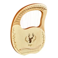19 string wooden lyre harp resonance box string instrument with tuning wrench 3pcs picks sticker extra set of strings