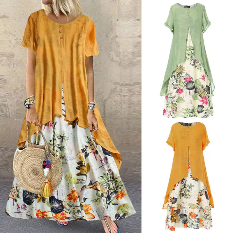 Женское летнее богемное длинное платье макси вечерние пляжные платья