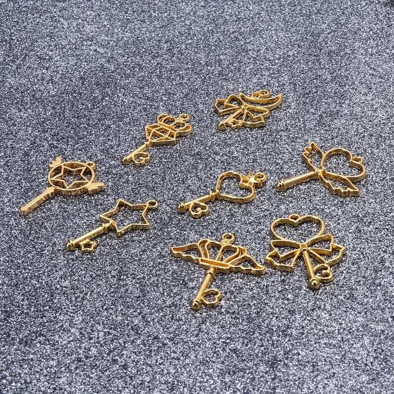 8Pc Magic Wand Frame Pendant Open Bezel Blank Setting UV Resin Jewelry DIY Charm Dried Flower Decorative Hand Crafts - купить по