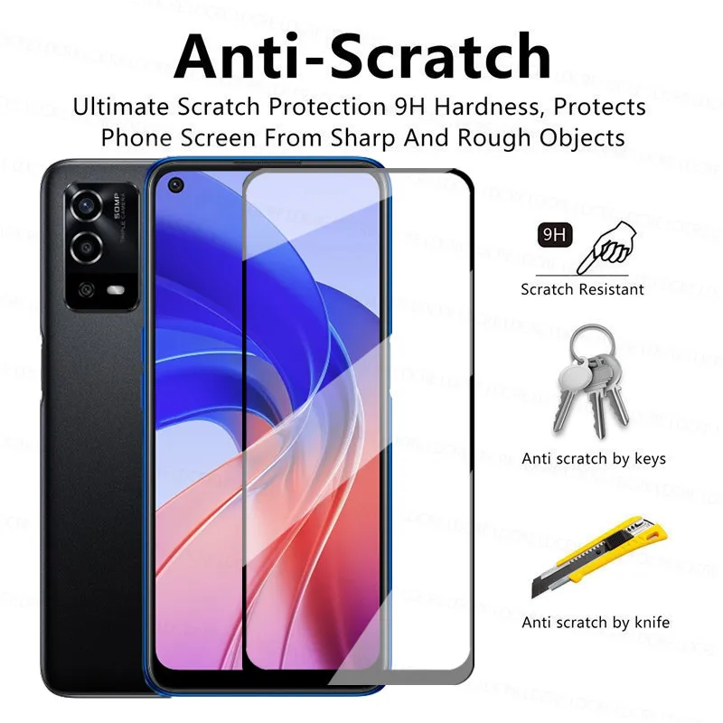 Фото 4-в-1 2.5D Закаленное стекло для OPPO A55 стекло для OPPO A55 A95 A94 A74 A54 A53 A72 A52 Защитная пленка для экрана для OPPO A55 №3