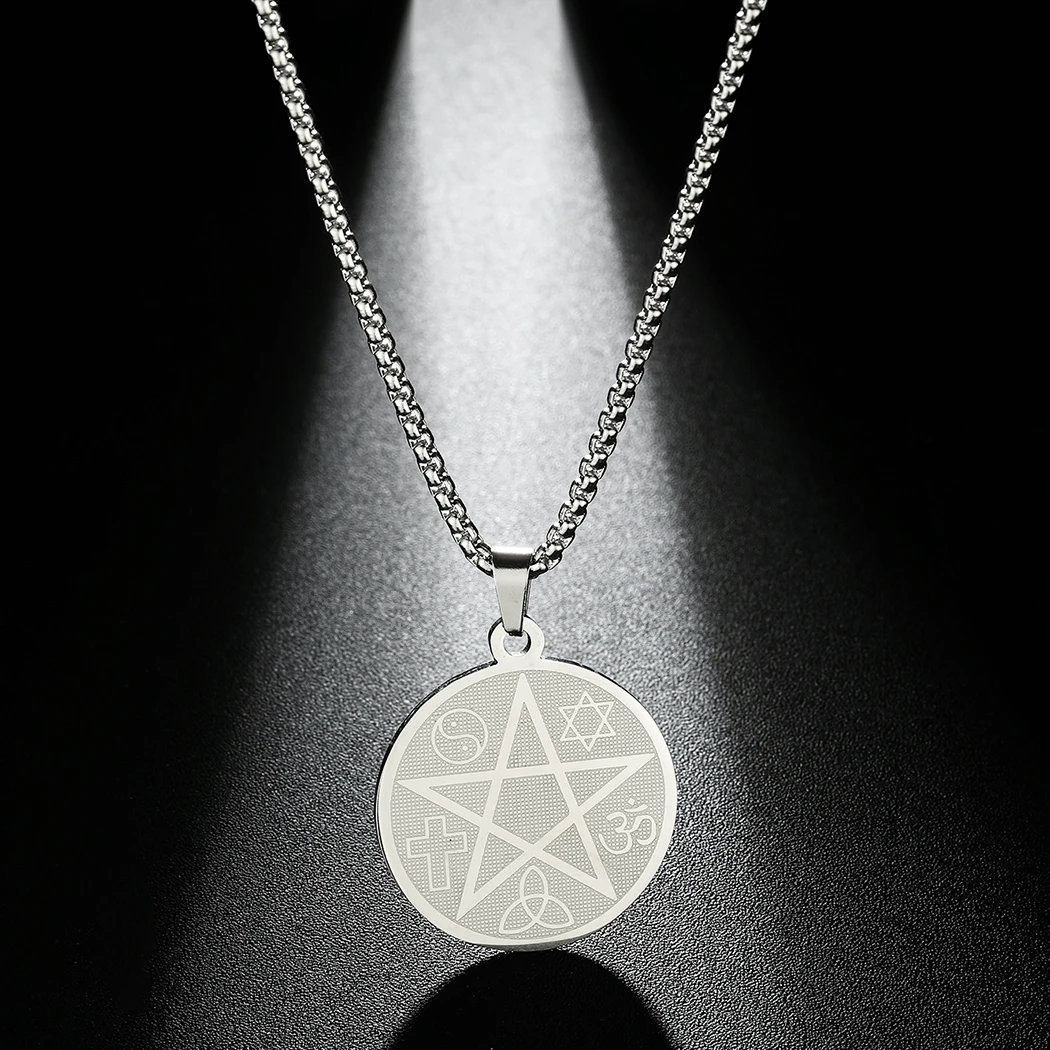 Круглый Кулон Cxwind из нержавеющей стали кулон медальон с многоугольным