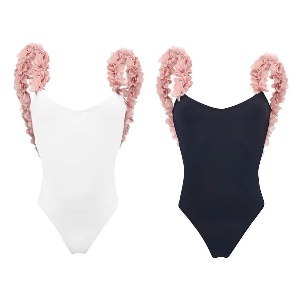

Sexy Brazilian Bikini Pink Floral Swimwear Backless 3D Bodysuit Flower Swimsuit Women Cut Out Monokini Maillot De Bain Femme New