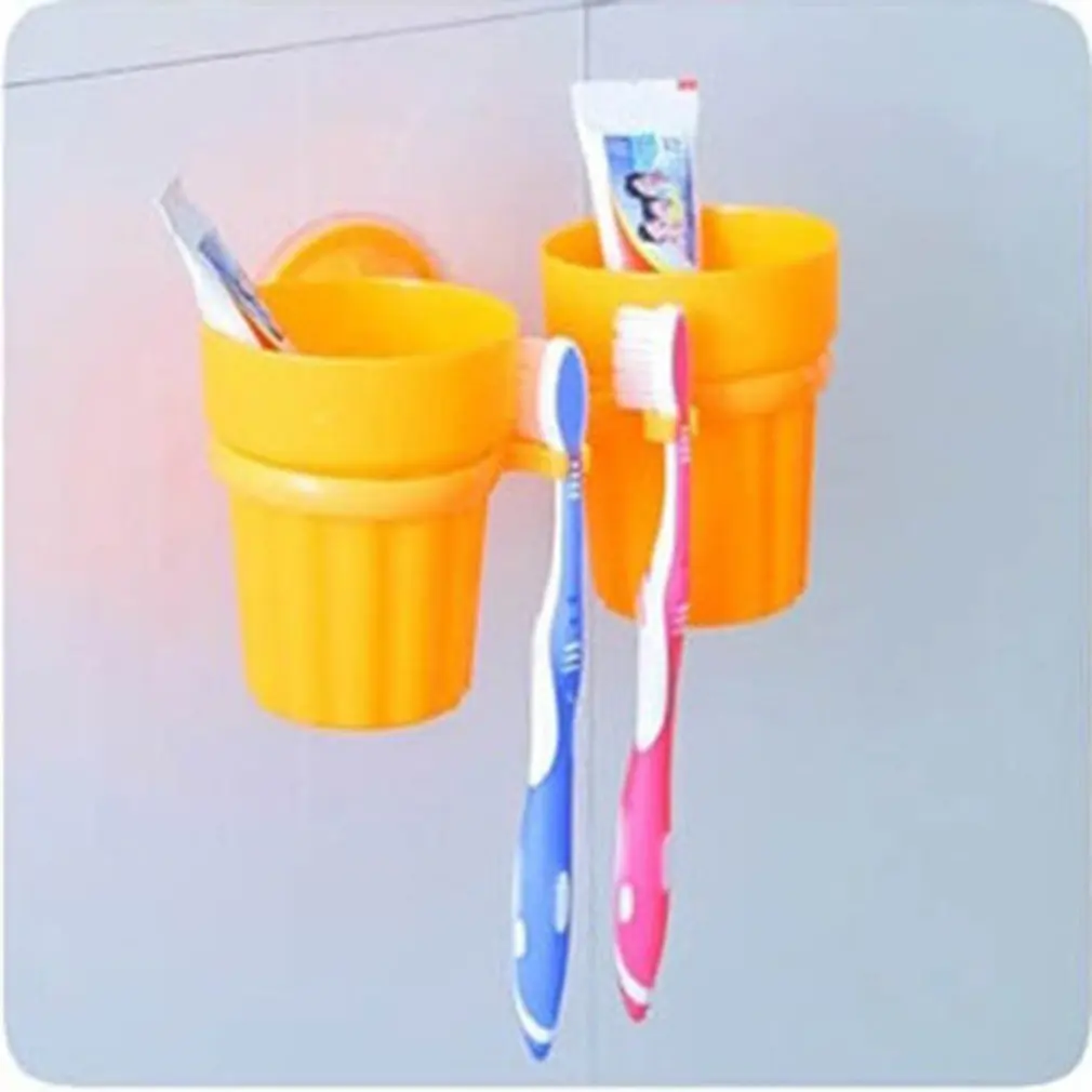 Creative suction cup toothbrush holder mouth couple brushing teeth bathroom wash set rack | Дом и сад
