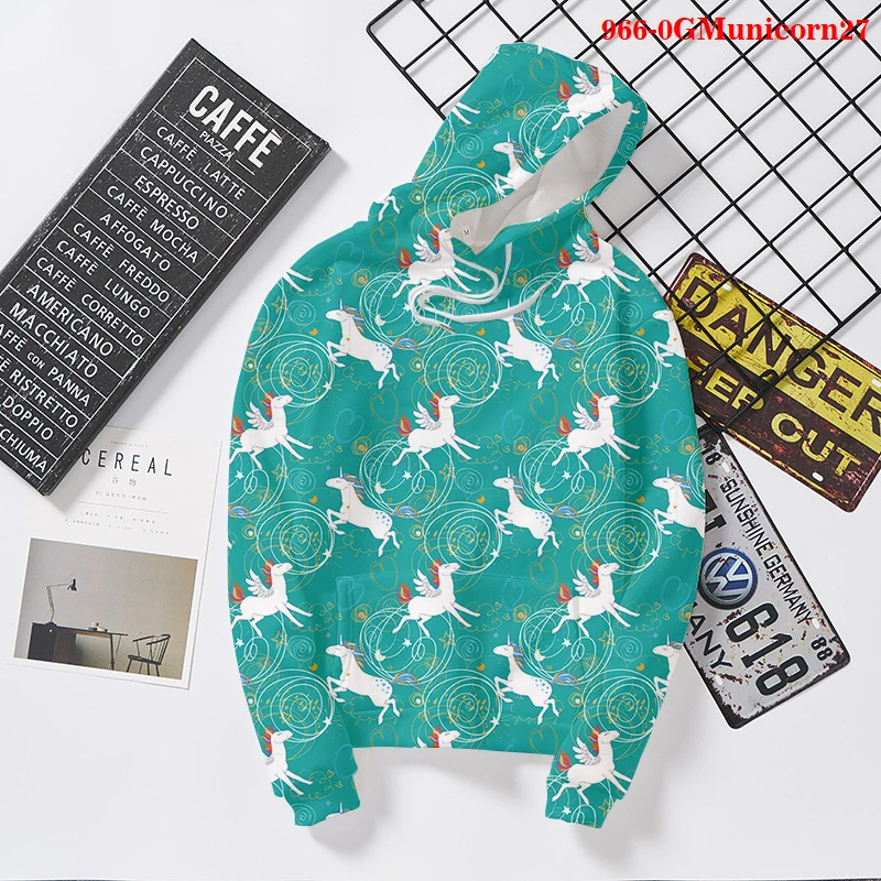Unicorn Hoodies Vintage Long Sleeve Hoody Sweetshirt Women Clothes 2021 Fashion Cute Unicorn Hoodie Autumn Winter Harajuku Tops