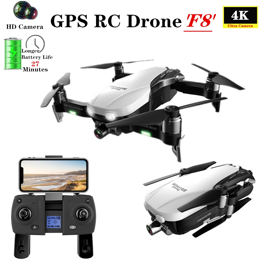 GPS Дрон с двухосевым стабилизатором Wi Fi FPV 1080P 4K HD камера бесщеточный Квадрокоптер