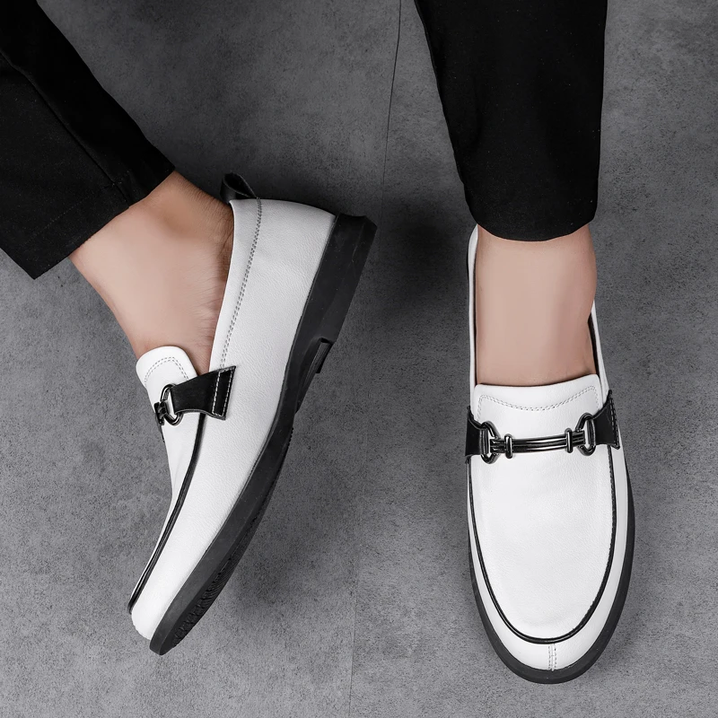 

2021 New Spring Men's Casual Loafers Shoes Split Leather Oxford Comfortable Mocassim Male Soft Classic Social Slip-On