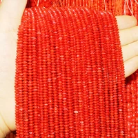2x4mm 3x5mm red color natural stone small size coral loose beads abacus beads diy beads for necklace or bracelet 15 inch