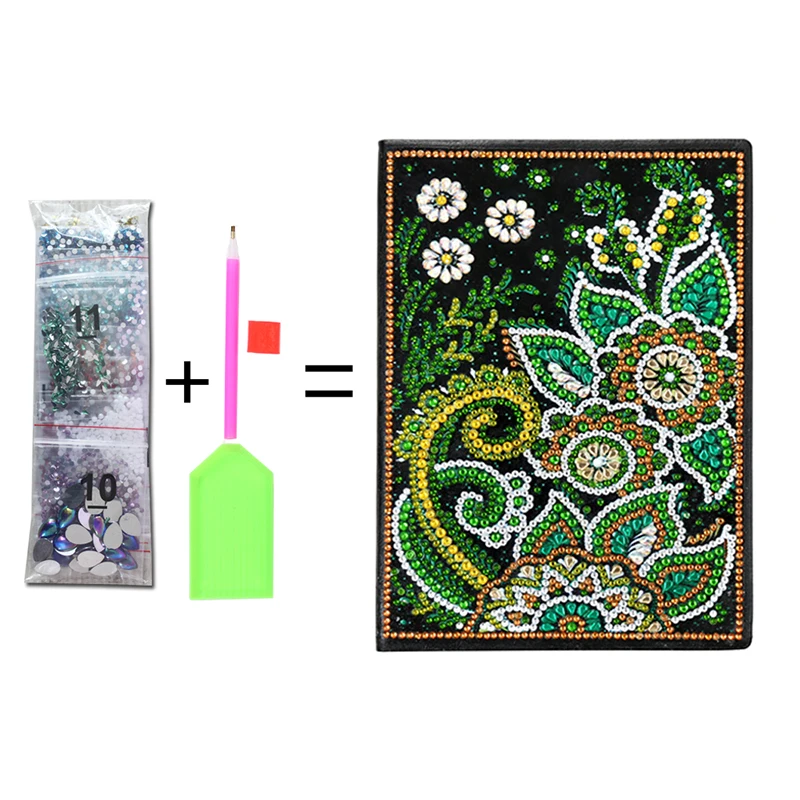 Цветочный узор DIY алмаз особенной формы альбом для рисования Дневник Книга Эскиз