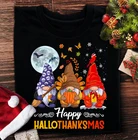 Рождественские топы, Хэллоуин, День благодарения, Рождество, Хэллоуин, счастливые хэллоуины, гномы, женская футболка, Мужская футболка большого размера, графическая женская футболка