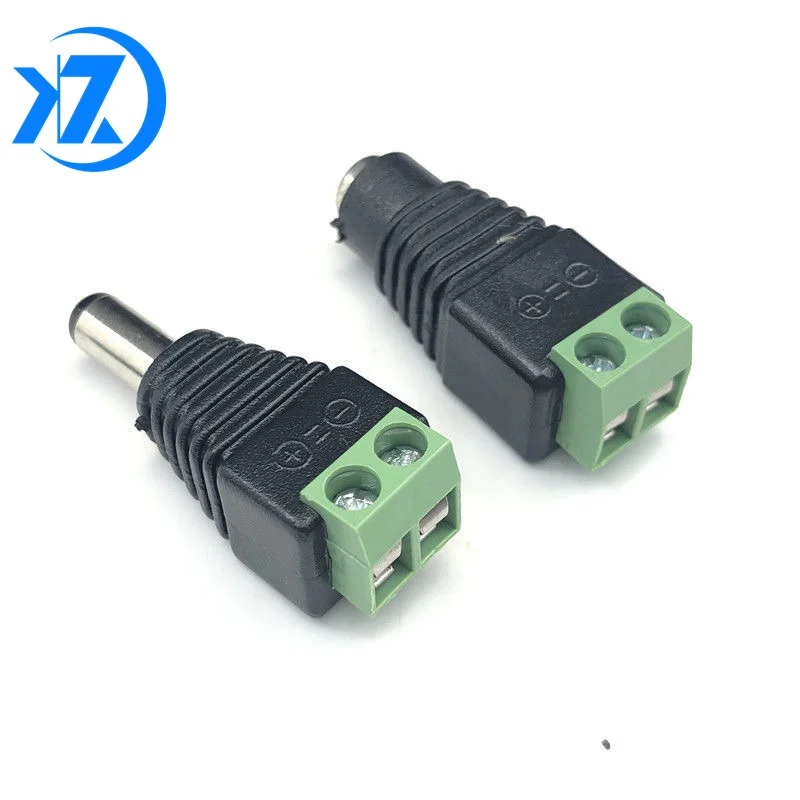 

10Pcs 12V 2.5 x 5.5mm 5.5*2.5mm DC Power Male Plug Jack Adapter Connector Plug for CCTV single color LED Light