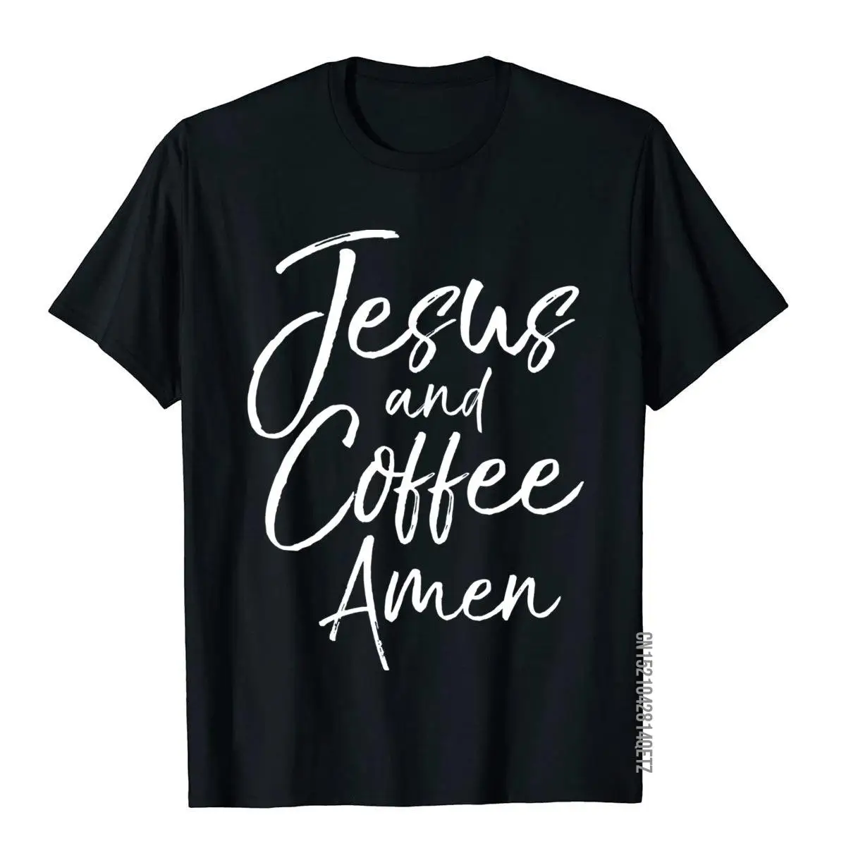 

Cute Christian Worship Gift For Women Jesus And Coffee Amen Cotton T Shirt For Men Outdoor Shirts Discount England Style