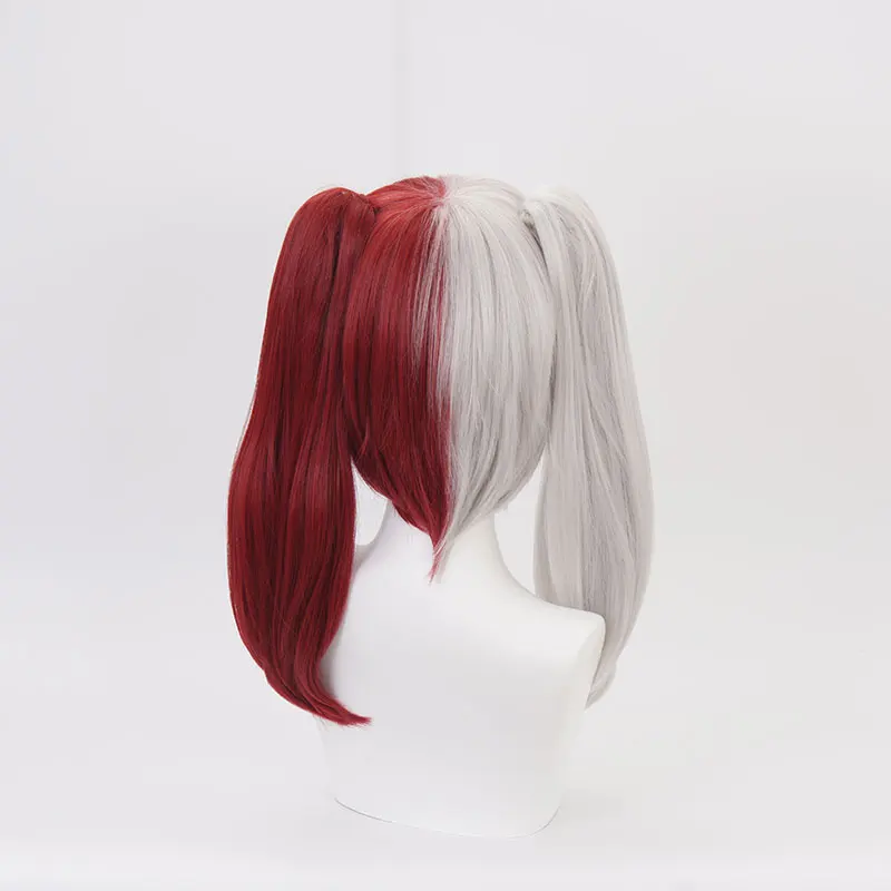 Парик для косплея аниме Моя геройская Академия длинные волосы с бело-красной