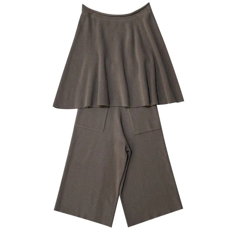 

Fall 2019 new Cape temperament women's sweater Wide Leg Pants Set for women