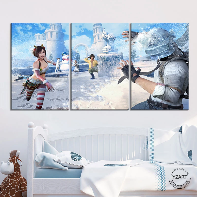 Pubg Warrior Snowfield Poster Paintings HD Wall Picture Canvas for Bedroom Decor PUBG Game on. -> Постеры с изображением воинов Pubg на снежном поле, HD-холст для стен, украшение спальни. Игра PUBG включена.