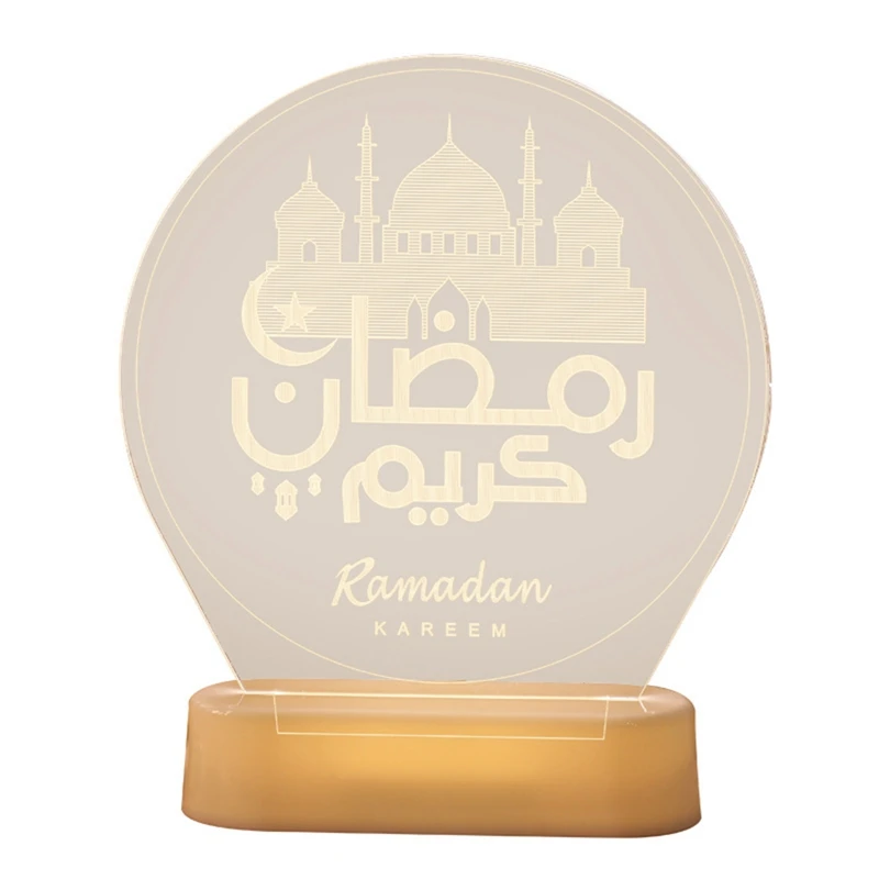 

Eid Mubarak LED Night Light Desktop Lamp Decoration Ramadan Led Mubarak Lights Muslim Islam Lights Stand Table Decoration