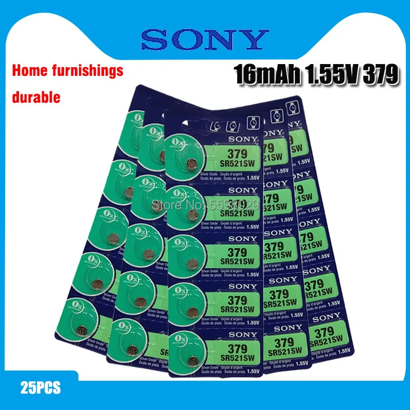 

Аккумулятор для часов Sony Watch 1,55 в 379 SR521SW D379 V379 AG0, 25 шт.