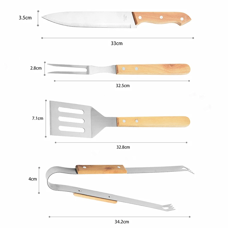 Набор инструментов для барбекю из нержавеющей стали набор кухонной утвари гриля