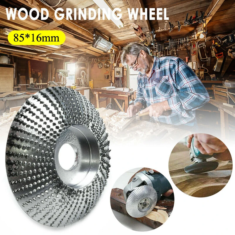 

85MM Angle Grinder Disc Grinding Wheel High Speed Steel Round Wood Caving Shaping Disc Power Tool Parts Woodworking