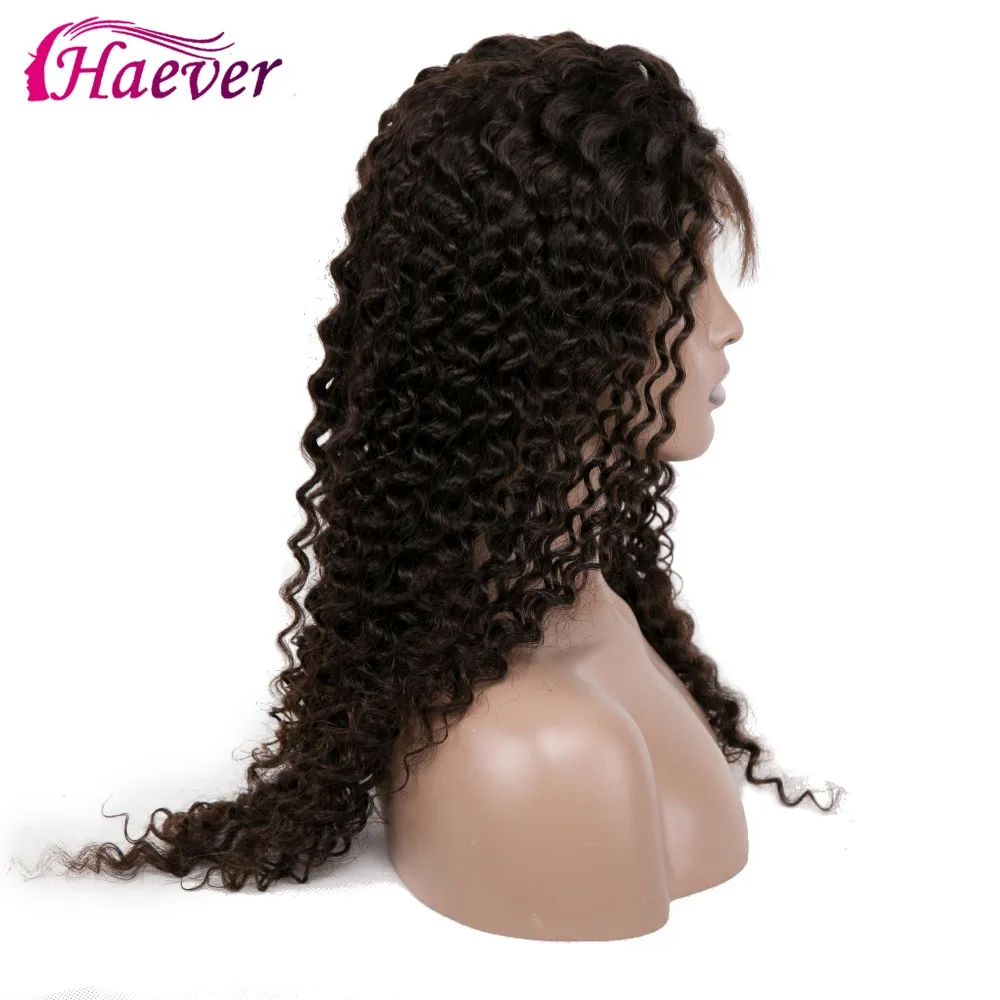 Haever Kinky Curly парик фронта шнурка человеческих волос парики 13x4 предварительно выщипанные бразильские новые волосы 180% Плотность фронтальный парик шнурка Haever Virgin