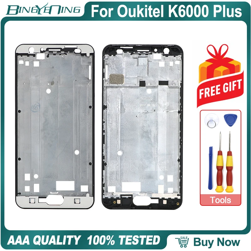 Новинка, Оригинальная передняя рамка для Oukitel K6000 Plus, передняя крышка корпуса, чехол для смартфона, запасные части для ремонта