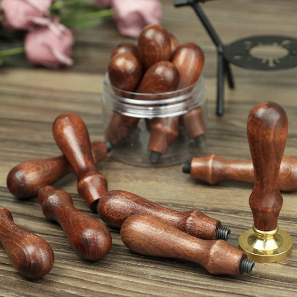 European Style Vintage Stamp Handle Wooden Wood Hand Grip Wax Seal Art Craft Rosewood Stationery Office Sealing Tool | Дом и сад