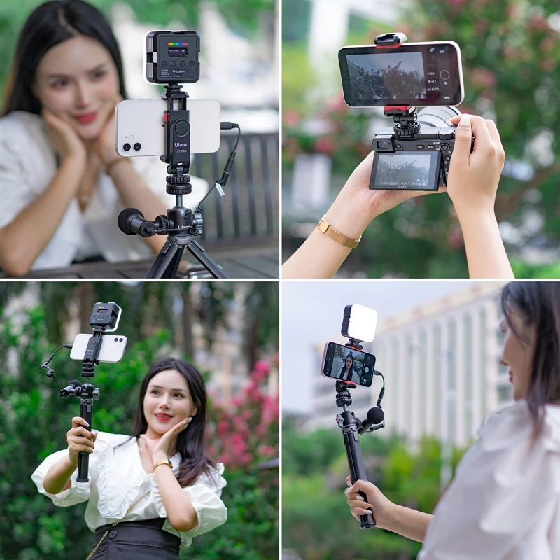 VIJIM Ulanzi ST-06S 360°Rotatable Phone Holder Vertical Shoot PhoneMount Tripod Mount With Cold Shoe phone Clip Clamp Vlog Video images - 6