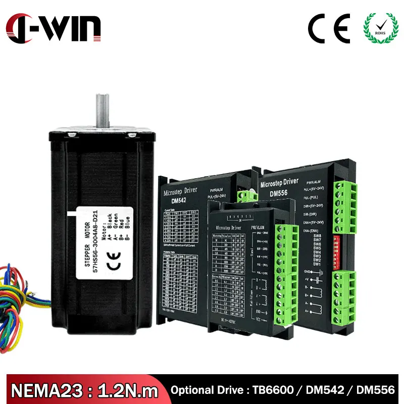 

57 Stepper Motor Shaft 8mm/6.35mm NEMA23 4 wires 3A 1.2N.m stepping motor 180Oz-in for CNC engraving milling machine 3D printer