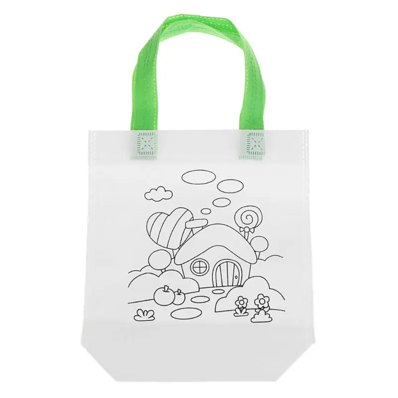 DIY экологическая граффити сумка ручной работы картина детский сад Tote сумки Пазлы для детей Подарки для детей Рисование игрушки - Цвет: 11