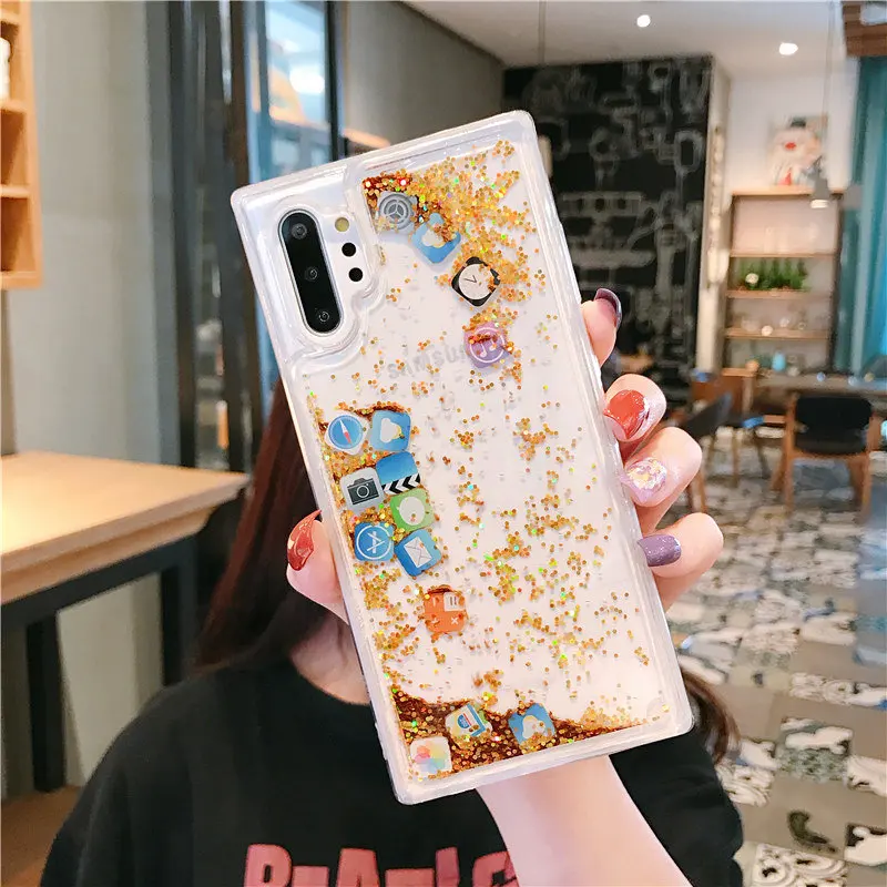 Модный чехол для телефона samsung Note 10+ с динамическим жидким зыбучим песком для samsung S9 S8 S10 Plus Note 10 9
