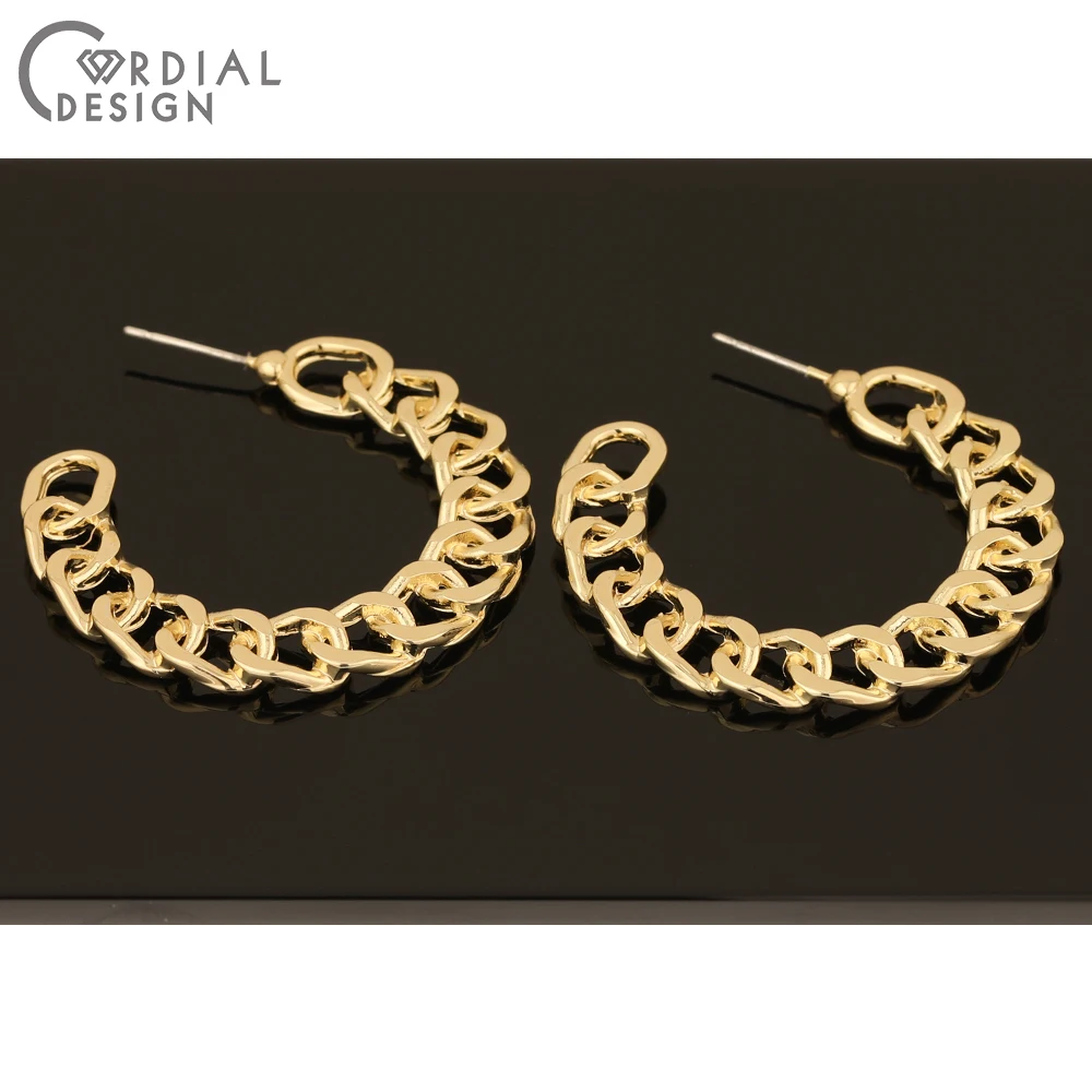 

Cordial Design 50Pcs 36*39MM Jewelry Accessories/Earrings Stud/Jewelry Findings & Components/DIY Making/Chain Shape/Hand Made