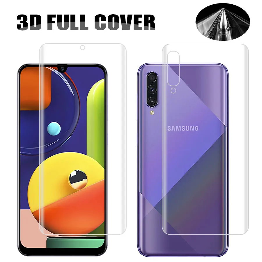 Передняя + задняя 3D защитная пленка из ТПУ для Samsung Galaxy M30s A50 A70 Note 10 Plus мягкая