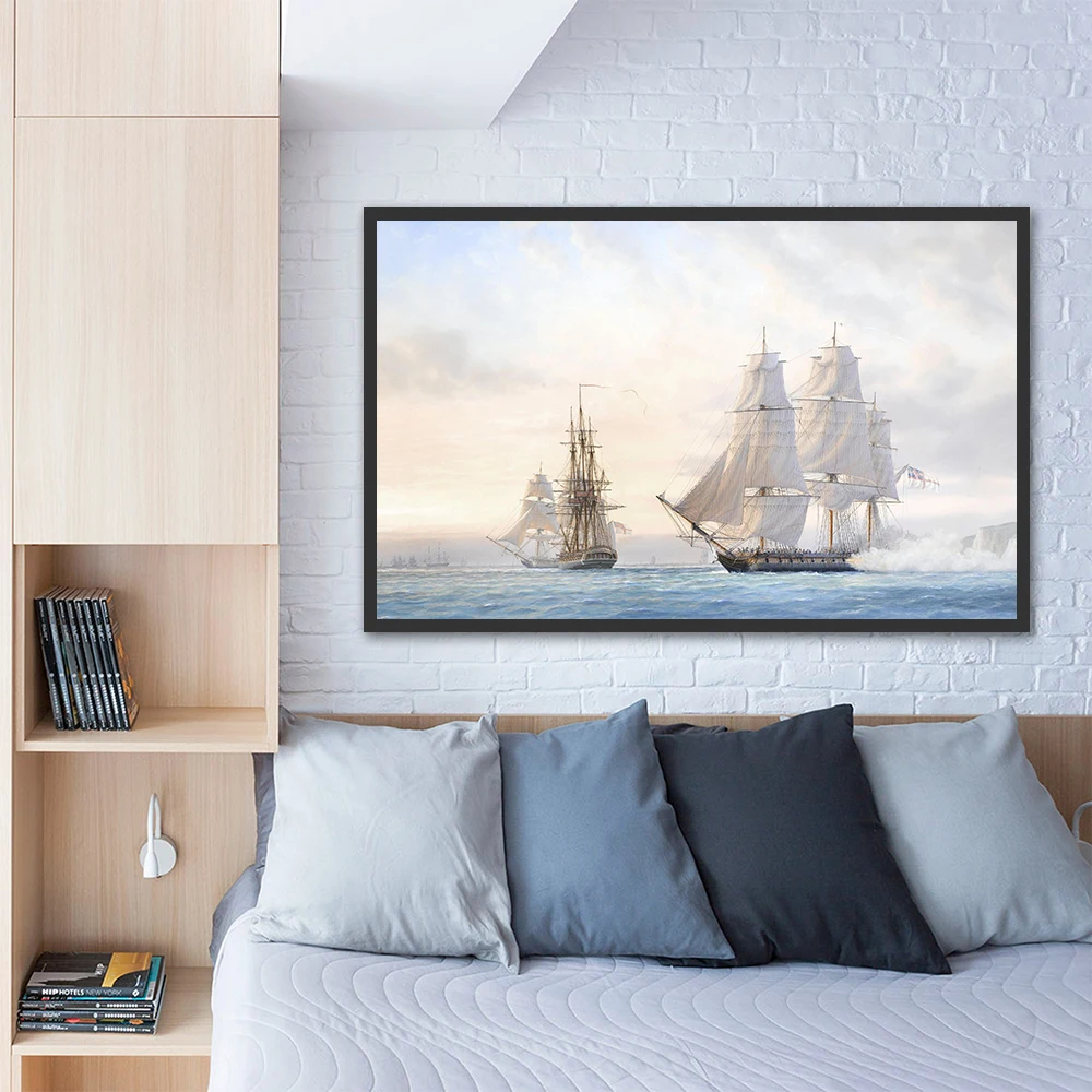 Летняя мечта классика на холсте картины корабль морской Вояж узор домашний офис