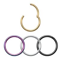 stainless steel body piercing jewelry hinged segment nose ring ear cartilage tragus helix lip piercing jewelry for women men