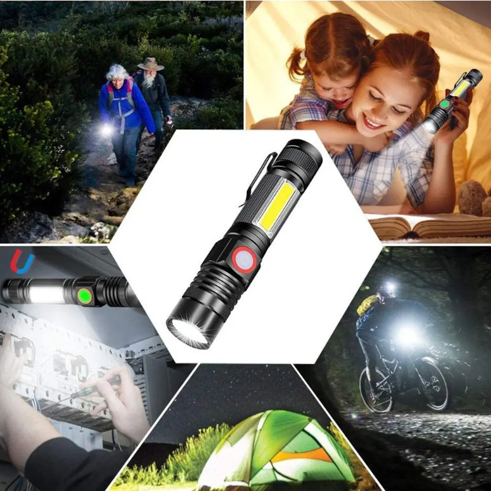 

YF2005C Charging Side Light Long Shot T6 Outdoor Aluminum Alloy Tail Magnet Waterproof Zoomable Flashlight