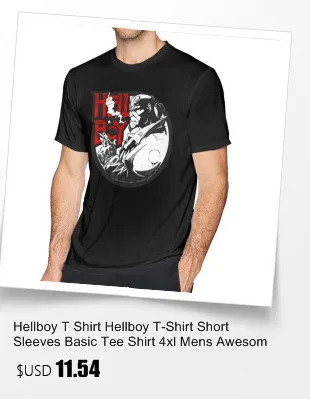 Футболка Hellboy, футболка Hellboy, 100 хлопок, уличная футболка, Мужская забавная Футболка с принтом, большие размеры, футболка с коротким рукавом