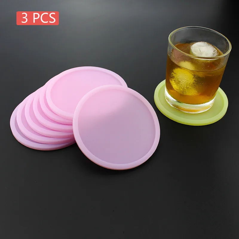 3 шт Non slip световой Coaster Теплоизоляция стол коврик Семья офиса Нескользящие Чай