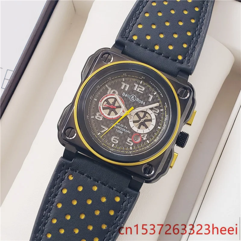 

Bell & Ross watch men's skeleton automatic mechanical AAA watch gold skeleton retro men's women watch quartz watch