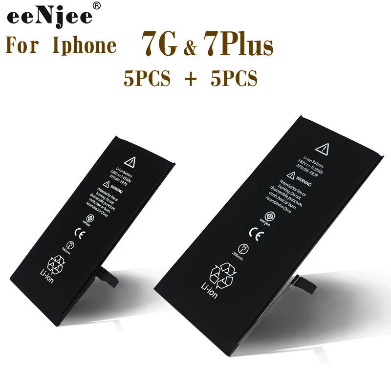 EENJEE батарея для мобильного телефона 5 шт. батареи Iphone 7 7G и Plus Высокое качество