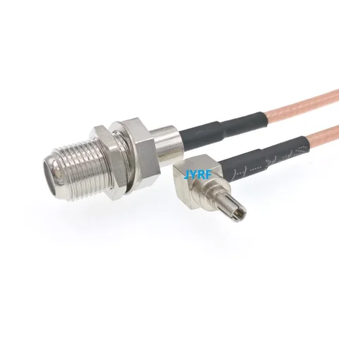 Коннектор CRC9 «папа» под прямым углом до «Мама» типа F для ОТРЕЗОК кабеля RG316, 15 см, 20 см, 10 шт.