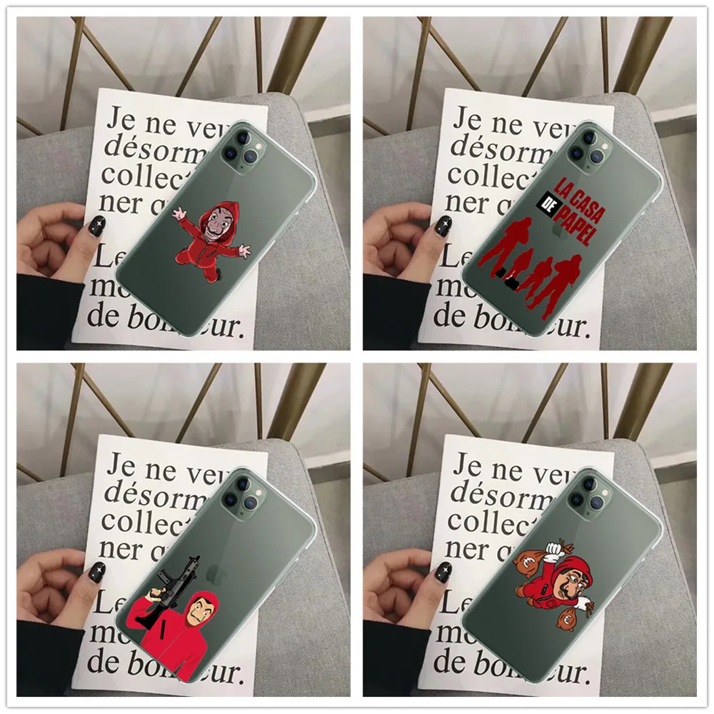 Money Heist House Paper прозрачный ТПУ Мягкий силиконовый чехол для телефона iphone XR XS Max 11 11Pro