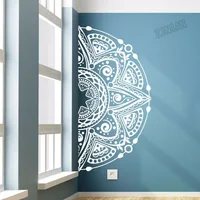 Half Mandala Flower Wall Decals Magic Matrix Decor Vinyl Wall Paper Bedroom Big Size Ornament Moroccan Yoga Theme Stickers Y201