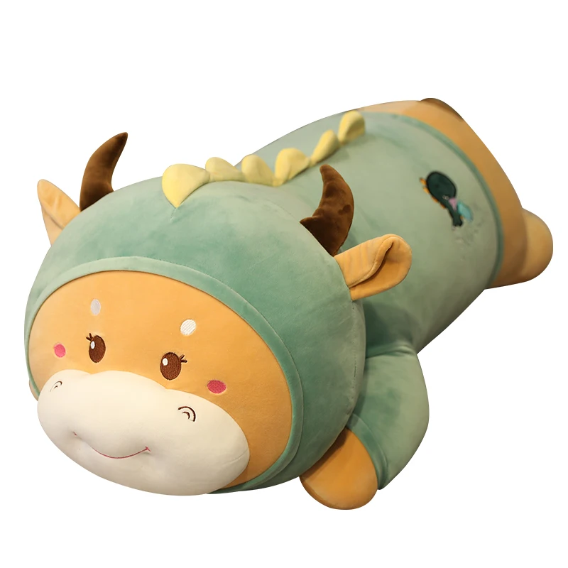 

Hot 50/65cm Creative Cattle Plush Toys with Dinosaur Clothes Cartoon Stuffed Animal Cow Doll Soft Pillow Baby Kid Christmas Gift