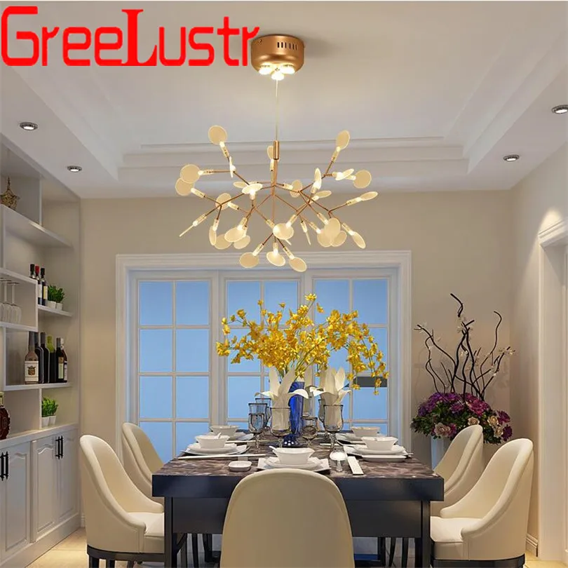

Modern Tree Branch Firefly Led Chandelier Light Remote Dimming G4 Chandelier Pendant Ceiling Lamp For Living Room Lustre Fixture